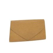 Pre-owned Leather clutches Louis Vuitton Vintage , Beige , Dames