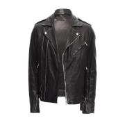 Pre-owned Leather outerwear Balmain Pre-owned , Black , Heren
