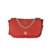 Pre-owned Suede chanel-bags Chanel Vintage , Red , Dames