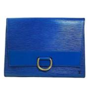 Pre-owned Leather clutches Louis Vuitton Vintage , Blue , Dames