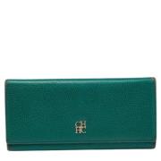 Pre-owned Leather wallets Carolina Herrera Pre-owned , Green , Dames