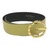 Pre-owned Leather belts Salvatore Ferragamo Pre-owned , Yellow , Dames