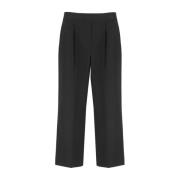 Cropped Trousers Msgm , Black , Dames
