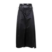 Zwarte Satijnen Midi Rok Junya Watanabe , Black , Dames