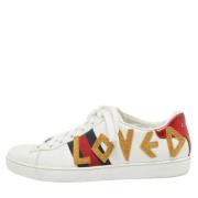 Pre-owned Leather sneakers Gucci Vintage , White , Dames