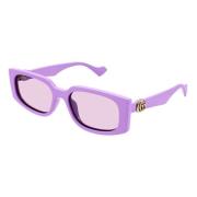 Paarse Rechthoekige Zonnebril Damesstijl Gucci , Purple , Dames