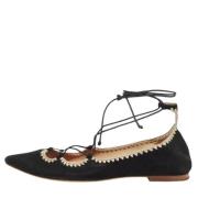 Pre-owned Suede flats Carolina Herrera Pre-owned , Black , Dames