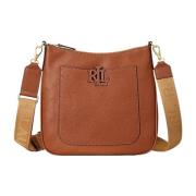 Compacte leren crossbody tas Ralph Lauren , Brown , Dames