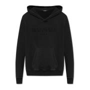 Logo-geborduurde hoodie Balmain , Black , Heren