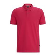 Biologisch Katoenen Pallas Polo Shirt Donkerroze Hugo Boss , Pink , He...