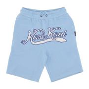 Lichtblauwe Diner Sweatshorts Streetwear Karl Kani , Blue , Heren