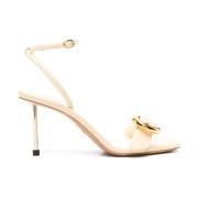 Ivory High Heel Sandalen Jacquemus , Beige , Dames