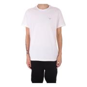 Wit Logo Front T-shirt Polos Barbour , White , Heren