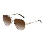 Pale Gold/Brown Shaded Sunglasses Tiffany , Yellow , Dames