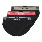 3-Pack Katoenen Briefs met Logotailleband Hugo Boss , Black , Heren