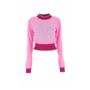 Roze Sweaters voor Vrouwen Versace Jeans Couture , Pink , Dames
