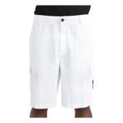 Witte Cargo Shorts met Magnetische Knopen Calvin Klein Jeans , White ,...