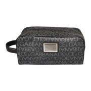 Logo-Print Toilettas voor Stijlvolle Mannen Dolce & Gabbana , Black , ...