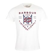 Steve McQueen Grafische Tee Barbour , White , Heren