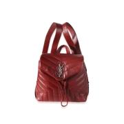 Pre-owned Leather backpacks Yves Saint Laurent Vintage , Red , Dames