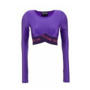 Long Sleeve Tops Versace Jeans Couture , Purple , Dames
