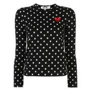 Long Sleeve Tops Comme des Garçons Play , Black , Dames