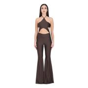 Elegante Bruine Jumpsuit Amen , Brown , Dames