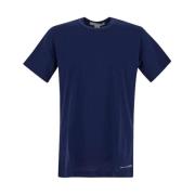 Katoenen Logo T-Shirt Comme des Garçons , Blue , Heren