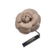 Pre-owned Canvas brooches Chanel Vintage , Beige , Dames