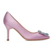 Zijden Satijnen Pumps met 9 cm hak Manolo Blahnik , Pink , Dames