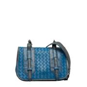 Pre-owned Leather shoulder-bags Bottega Veneta Vintage , Blue , Dames