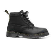 Zwarte Enkellaarzen Casual Gesloten Platte Dr. Martens , Black , Heren