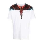 Witte Icon Wings Casual T-Shirt Marcelo Burlon , White , Heren