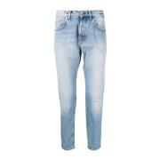 Straight Jeans Eleventy , Blue , Heren