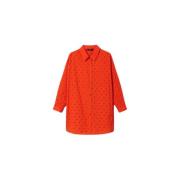 Comfortabele Sangallo Stof Shirt Twinset , Orange , Dames