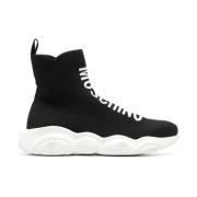 Zwarte Casual Sneakers voor Mannen Moschino , Black , Heren