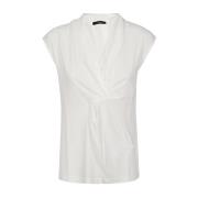 Wit Lyocell Jersey Top met Ruches Max Mara Weekend , White , Dames