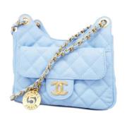 Pre-owned Leather chanel-bags Chanel Vintage , Blue , Dames