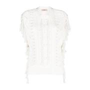 Trui met ronde hals Twinset , White , Dames