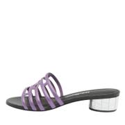 Pre-owned Leather sandals Salvatore Ferragamo Pre-owned , Purple , Dam...