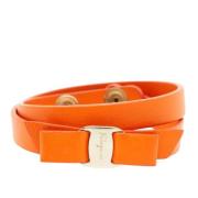 Pre-owned Leather bracelets Salvatore Ferragamo Pre-owned , Orange , D...