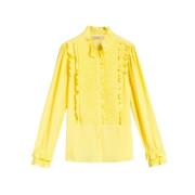 Zijden Blouse met Ruches en Top Twinset , Yellow , Dames