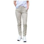 Smalle Gestreepte Broek Mason's , Beige , Dames