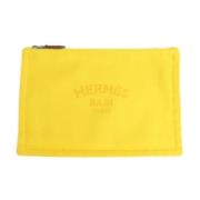 Pre-owned Cotton clutches Hermès Vintage , Yellow , Dames