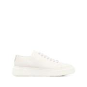 Witte Elegante Gesloten Platte Sneakers Giorgio Armani , White , Heren