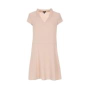 Korte V-hals jurk met gerimpelde kraag Emporio Armani , Pink , Dames
