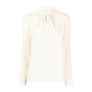 Beige Casual Bow Tie Blouse Michael Kors , Beige , Dames