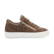 Elegante Bruine Gesloten Platte Sneakers Giuseppe Zanotti , Brown , Da...