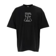 Zwart Oversized Stretch Katoenen T-shirt Vetements , Black , Heren