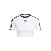 Wit 3-Stripes T-shirt Dames Adidas Originals , White , Dames